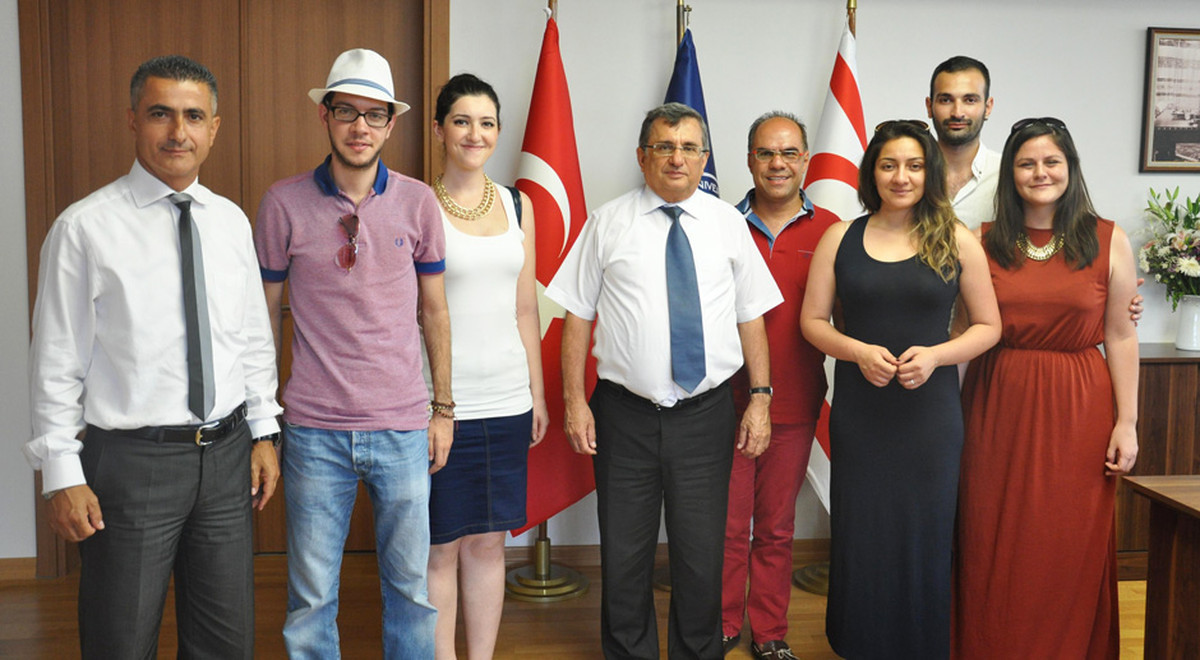 SesVerSus Vocal Group Visited EMU Rector Prof. Dr. Öztoprak
