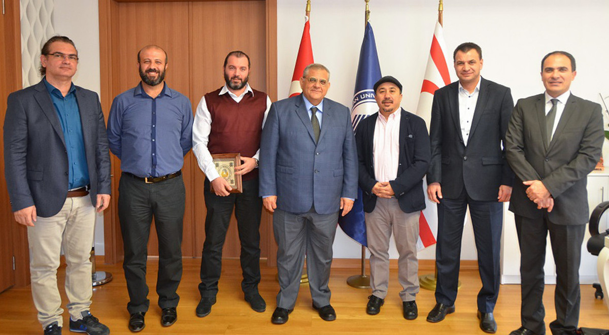 NTV Sports Commentator Bağış Erten and Sports Columnist Şükrü Burağan Paid a Visit Of Courtesy To EMU Rector Prof. Dr. Necdet Osam