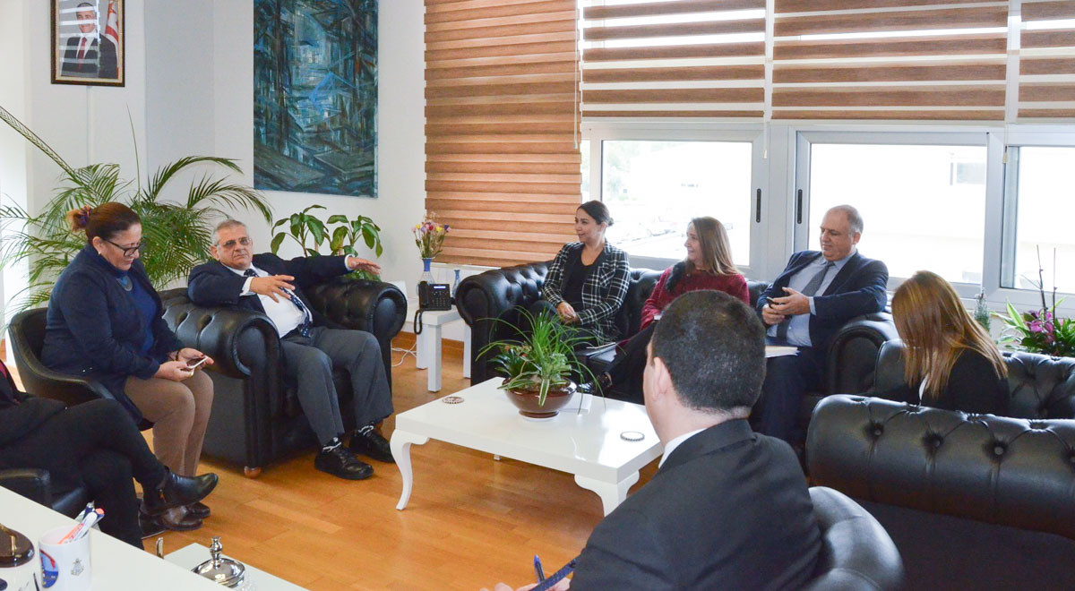 TRNC Minister of Internal Affairs Ayşegül Baybars Visited EMU Rector Prof. Dr. Necdet Osam