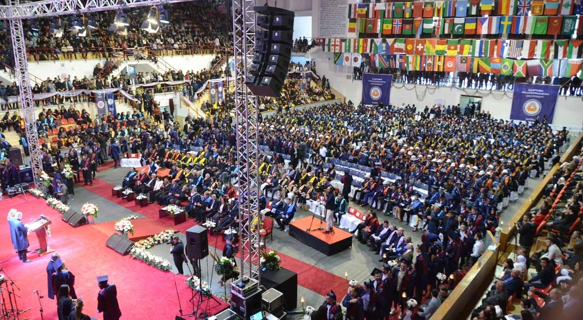 EMU 2018 – 2019 Academic Year Fall Semester Graduates Throw Caps in Air