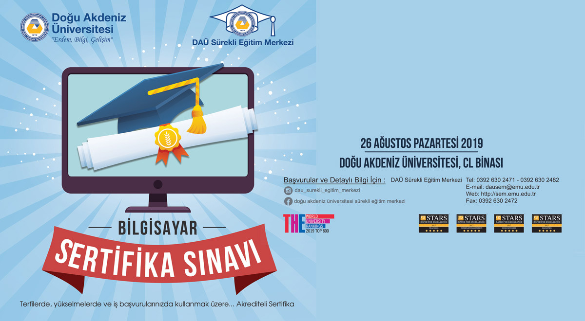 DAÜ-SEM’den Terfilerde Kullanılabilecek Bilgisayar Sertifika Sınavı