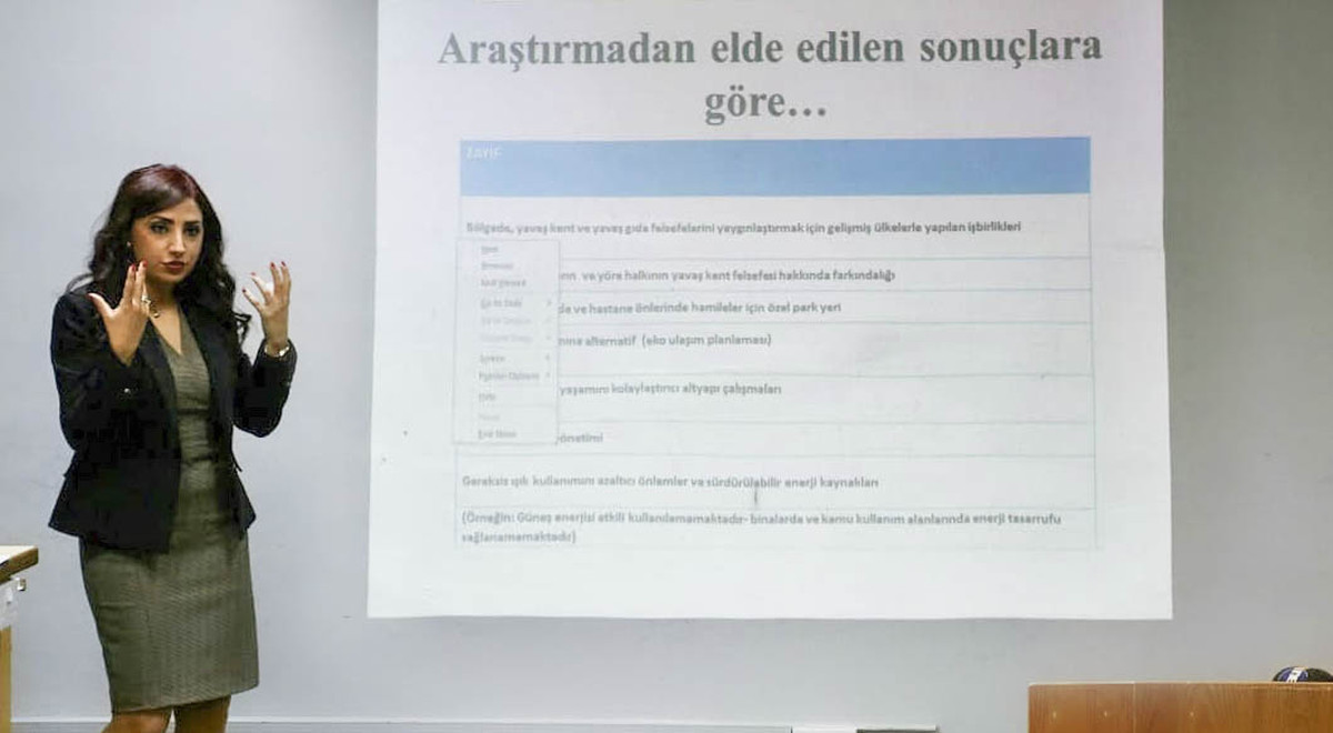 DAÜ Turizm Fakültesi Doktora Öğrencisi Ecem İnce “Kuzey Kıbrıs’ta Cittaslow (Yavaş Şehir) Felsefesi” Konulu Araştırmasını Belediye Başkanlarına Sundu