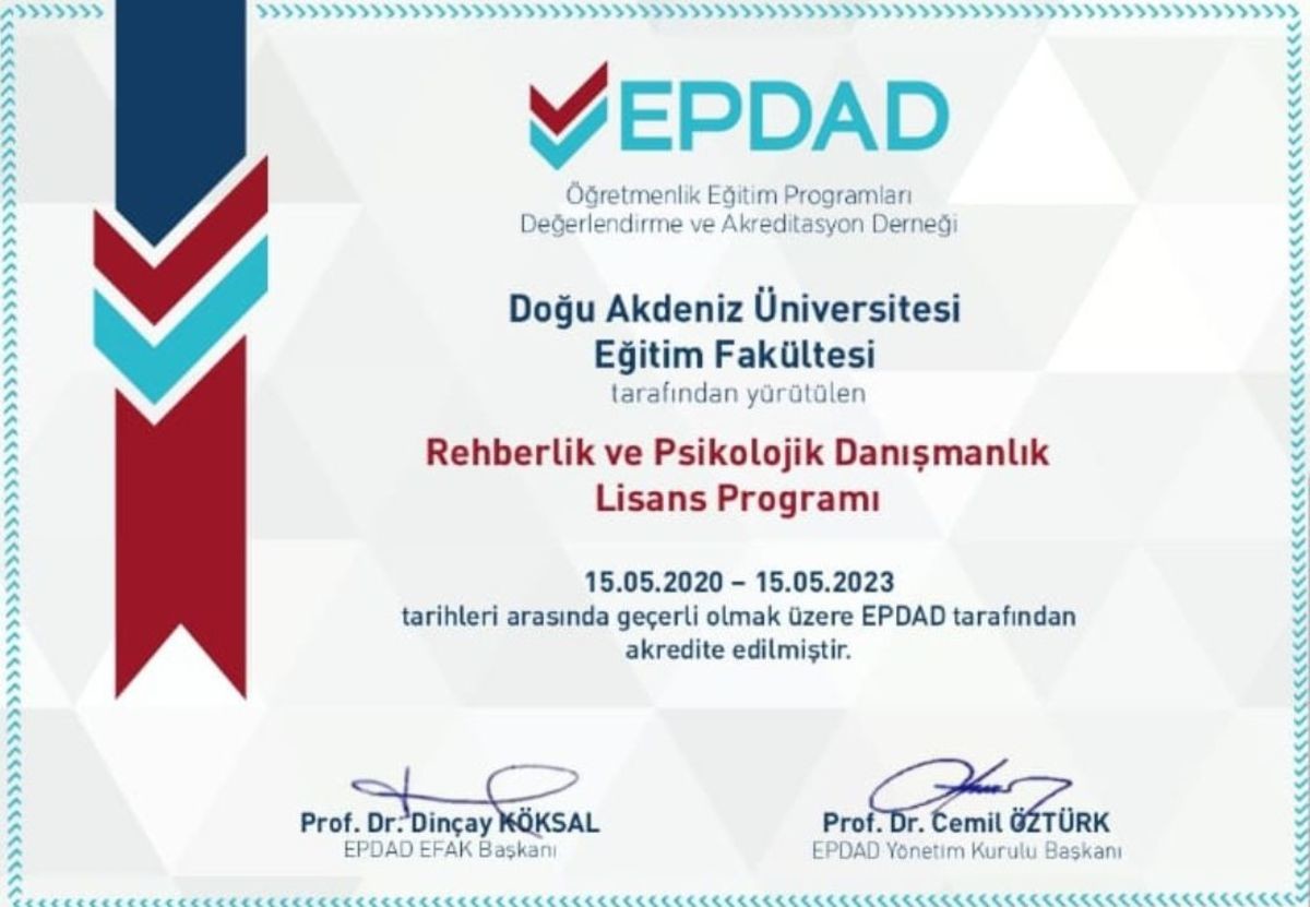 EMU Guidance and Psychological Counseling Program Accredited by EPDAD