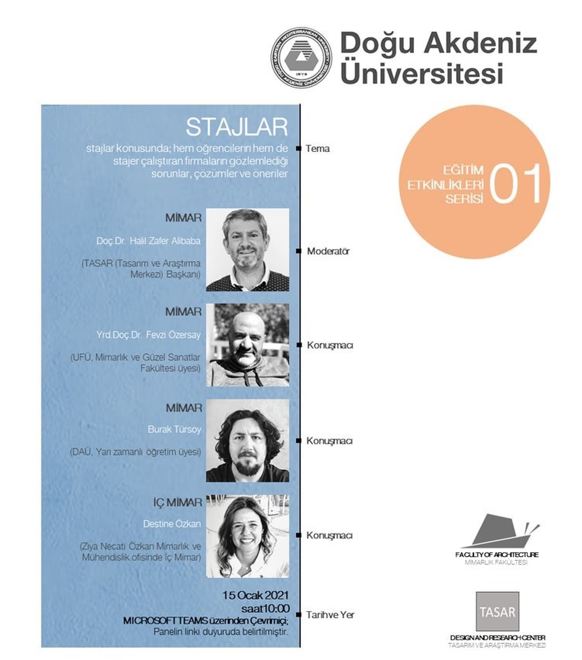 EMU Architecture Faculty Design and Research Center Training Activities Series Commence