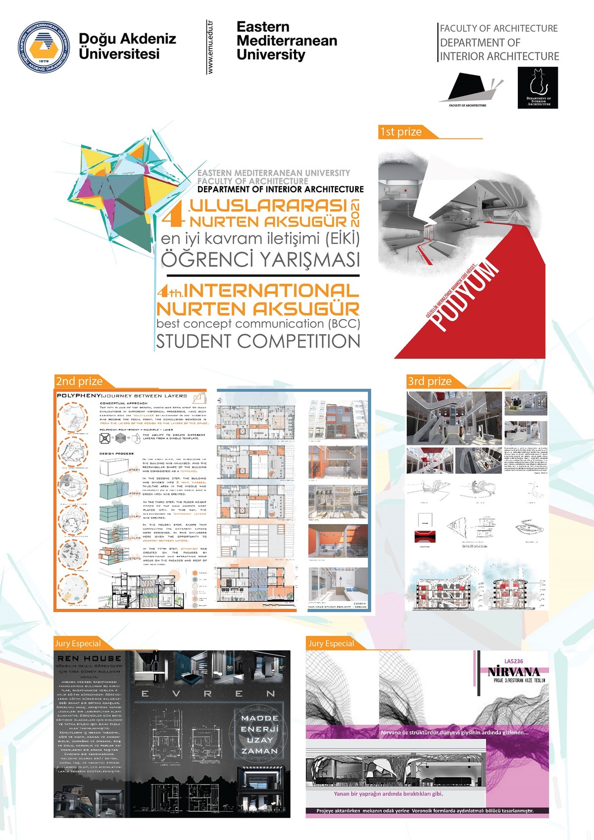 DAÜ İç Mimarlık Bölümü 4. Uluslararası Nurten Aksugür En İyi Kavram İletişimi Öğrenci Yarışması Tamamlandı