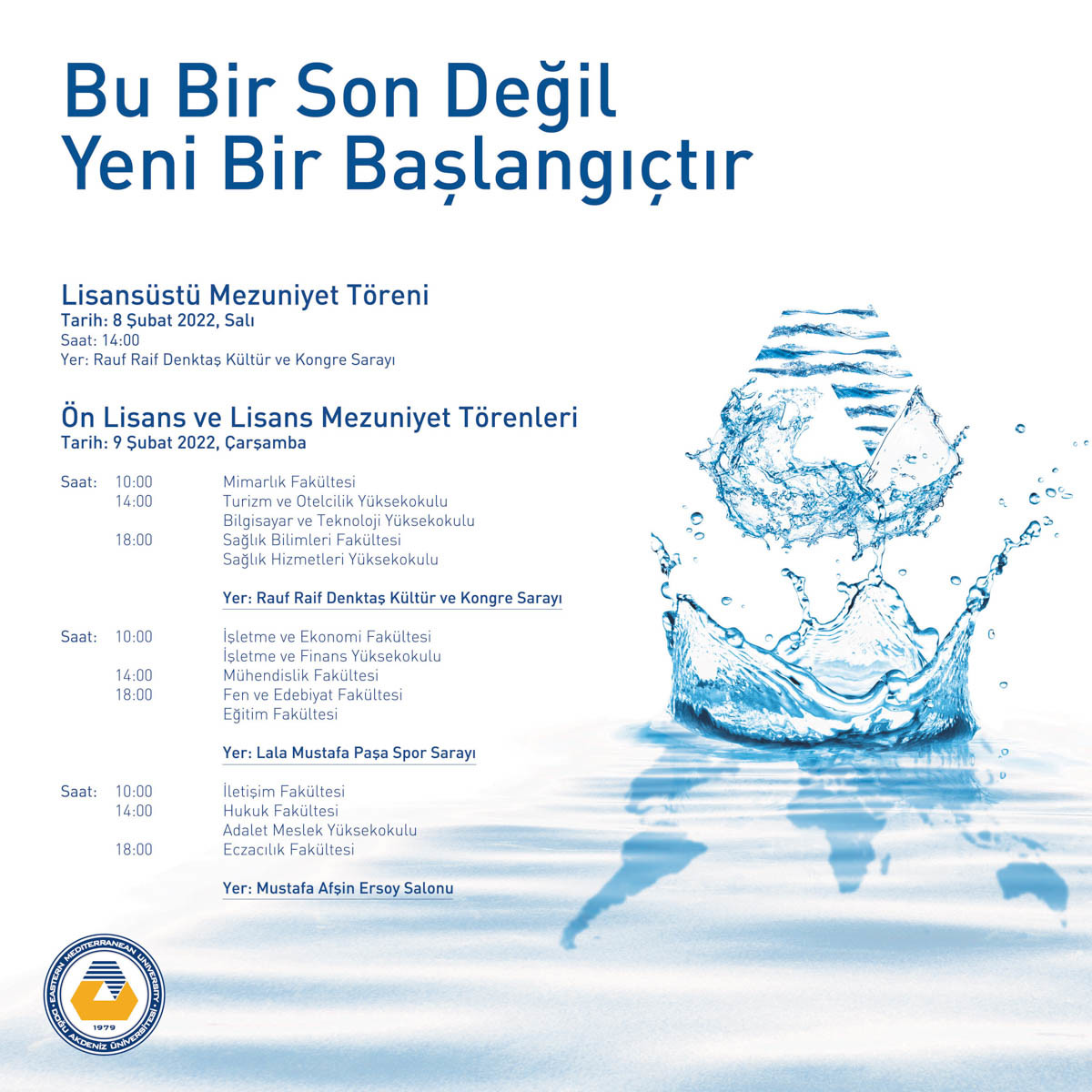 DAÜ 2021-2022 Akademik Yılı Güz Dönemi Mezuniyet Törenleri 8-9 Şubat’ta Yapılıyor