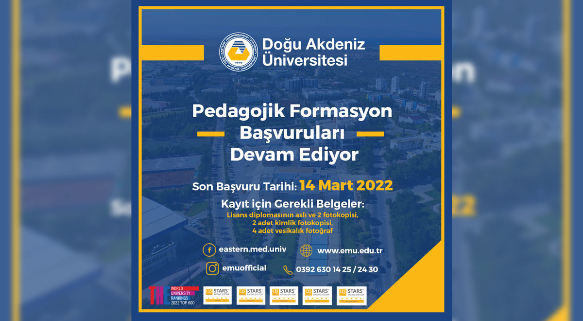 DAÜ Eğitim Bilimleri Bölümü Pedagojik Formasyon Eğitimi Sertifika Programı’na Başvuru Tarihi 14 Mart’a Uzatıldı