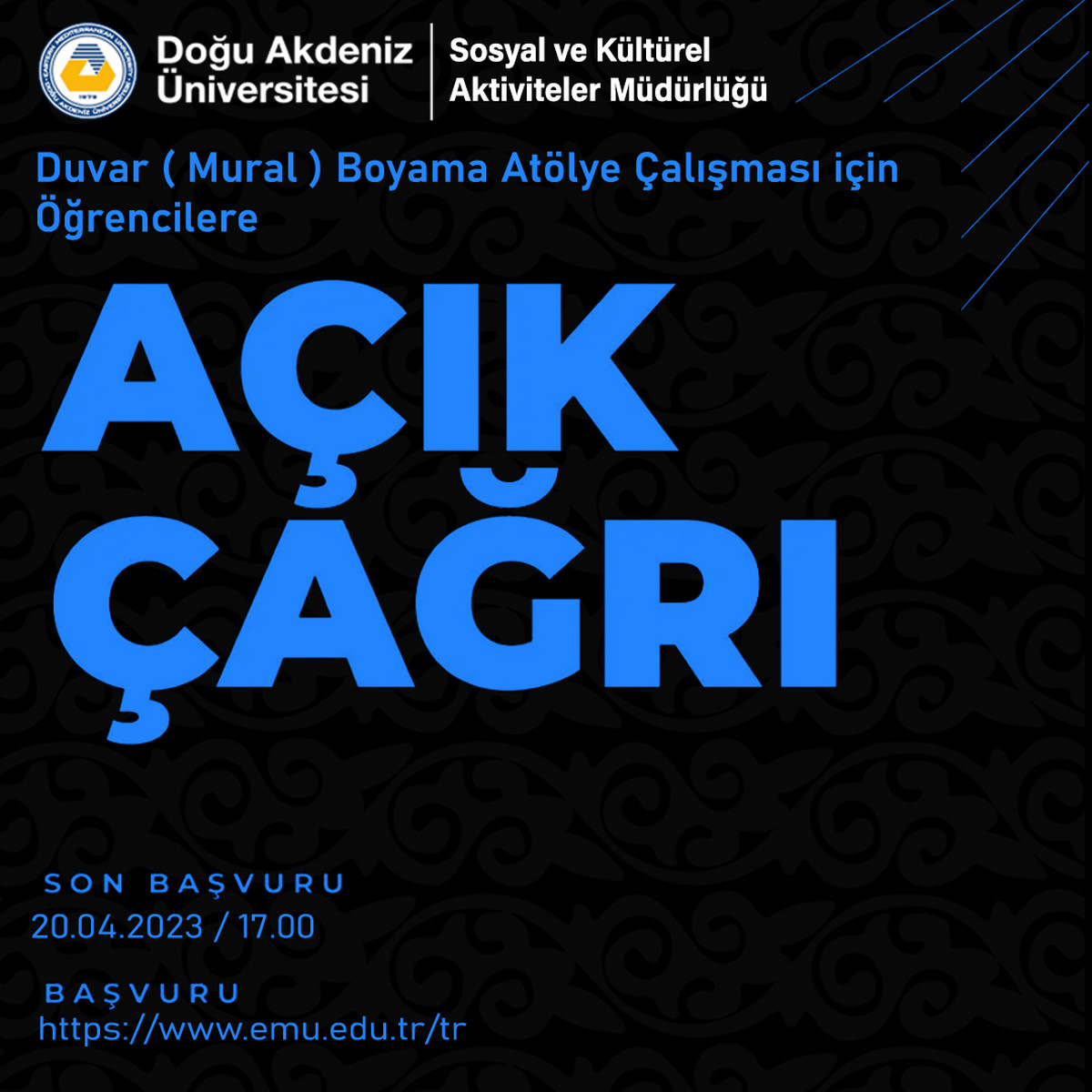 Mural Sanatı Atölye Çalışması İçin Öğrencilere Açık Çağrı