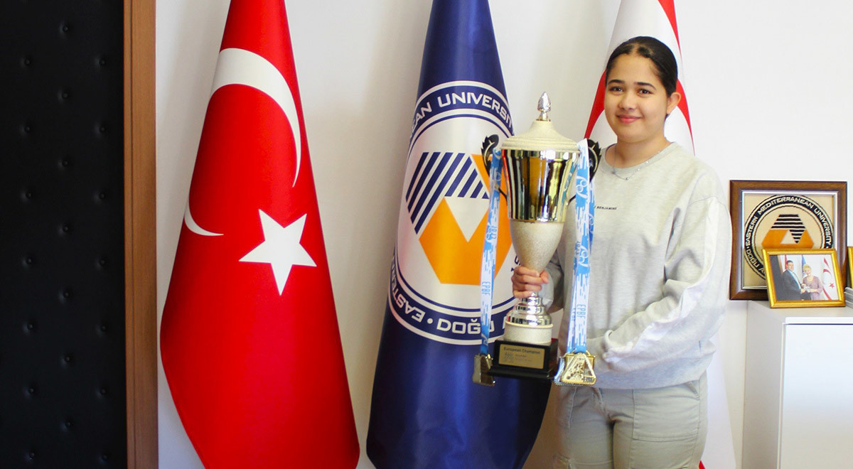 European Champion Billiards Player Alara Ghaffari Visits EMU Rector Prof. Dr. Hasan Kılıç