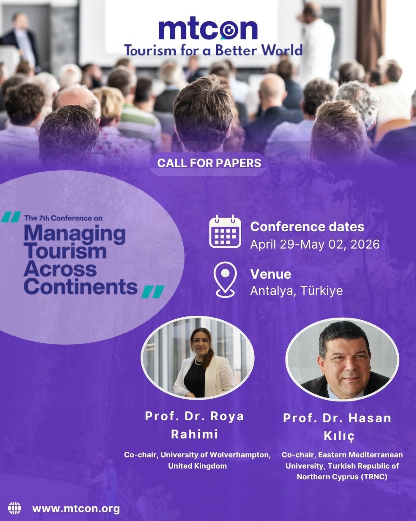 EMU Rector Prof. Dr. Hasan Kılıç to Co-Chair at the 7th Conference on Managing Tourism across Continents